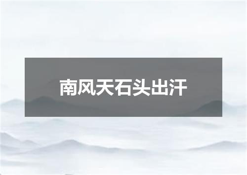 南风天石头出汗