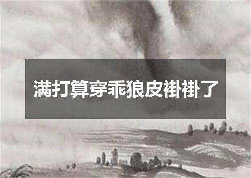 满打算穿乖狼皮褂褂了