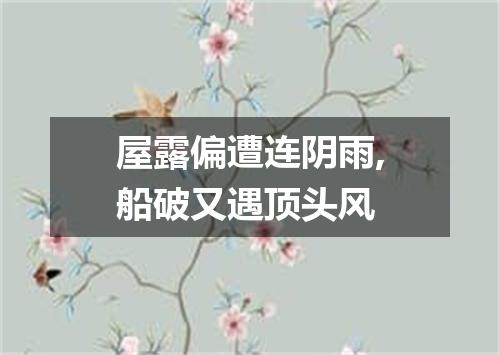 屋露偏遭连阴雨,船破又遇顶头风