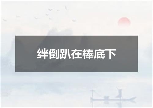 绊倒趴在棒底下