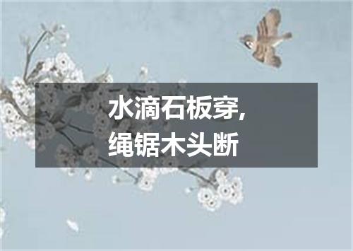 水滴石板穿,绳锯木头断