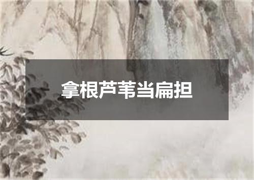 拿根芦苇当扁担