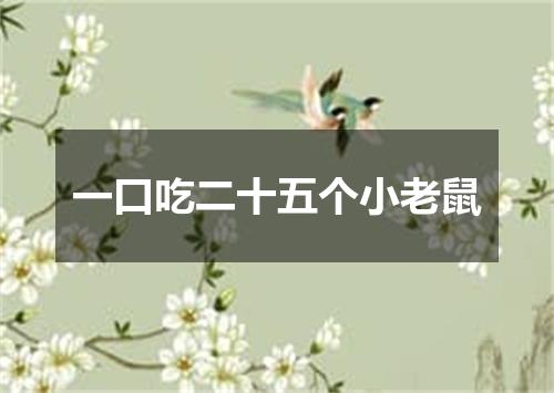 一口吃二十五个小老鼠