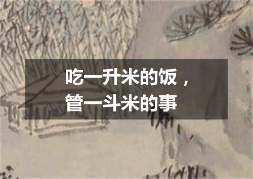 吃一升米的饭，管一斗米的事
