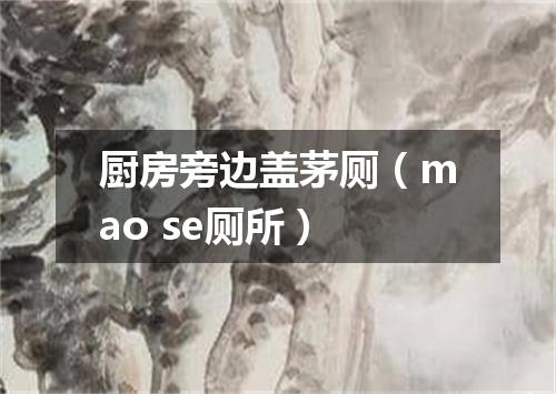 厨房旁边盖茅厕（mao se厕所）