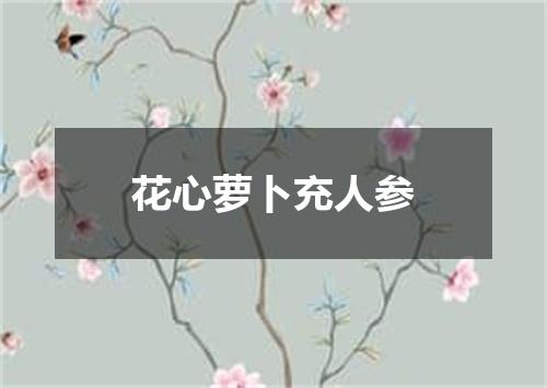 花心萝卜充人参