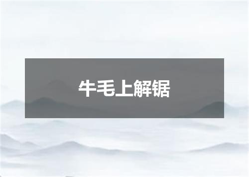 牛毛上解锯