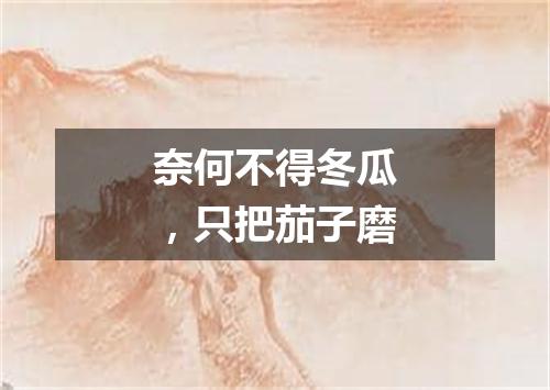 奈何不得冬瓜，只把茄子磨