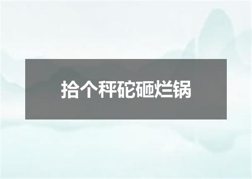 拾个秤砣砸烂锅
