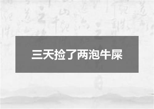 三天捡了两泡牛屎