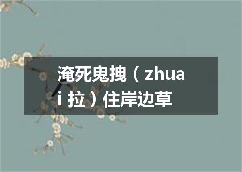淹死鬼拽（zhuai 拉）住岸边草