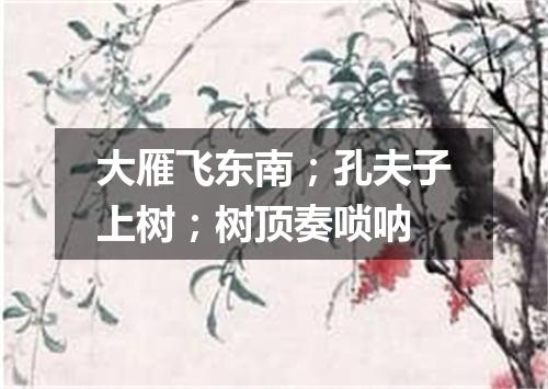 大雁飞东南；孔夫子上树；树顶奏唢呐