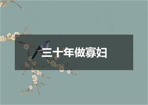 三十年做寡妇
