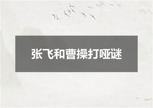 张飞和曹操打哑谜