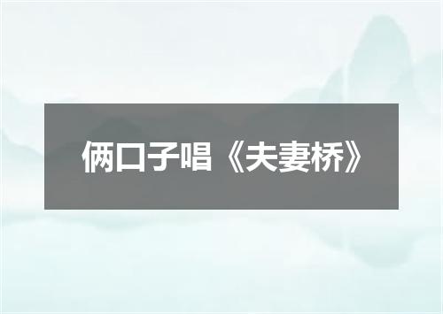 俩口子唱《夫妻桥》