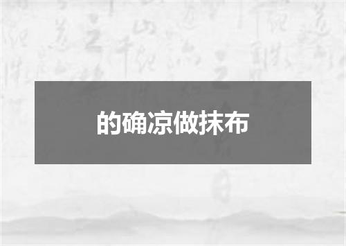 的确凉做抹布