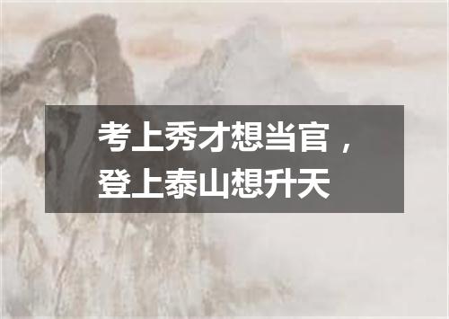 考上秀才想当官，登上泰山想升天