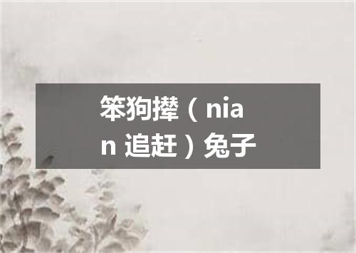 笨狗撵（nian 追赶）兔子