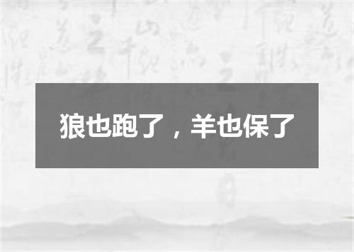 狼也跑了，羊也保了