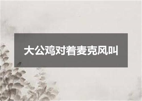 大公鸡对着麦克风叫