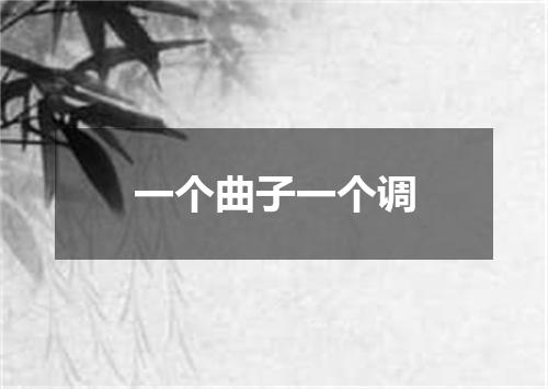 一个曲子一个调
