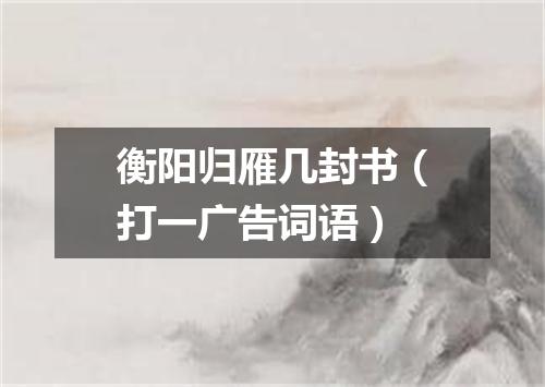 衡阳归雁几封书（打一广告词语）