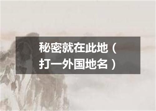 秘密就在此地（打一外国地名）