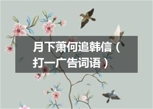 月下萧何追韩信（打一广告词语）