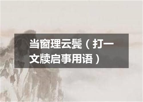 当窗理云鬓（打一文牍启事用语）