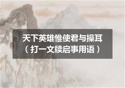 天下英雄惟使君与操耳（打一文牍启事用语）