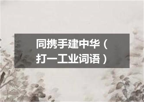 同携手建中华（打一工业词语）