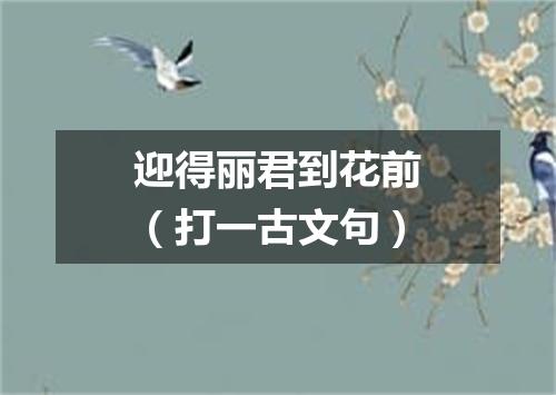 迎得丽君到花前（打一古文句）