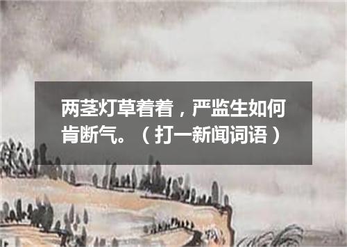 两茎灯草着着，严监生如何肯断气。（打一新闻词语）