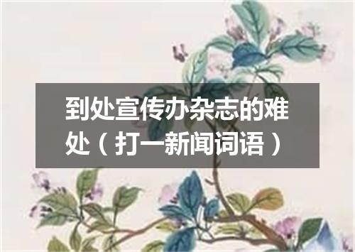 到处宣传办杂志的难处（打一新闻词语）