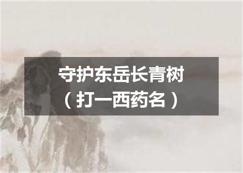 守护东岳长青树（打一西药名）