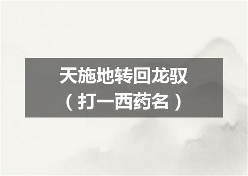 天施地转回龙驭（打一西药名）