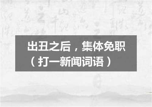 出丑之后，集体免职（打一新闻词语）