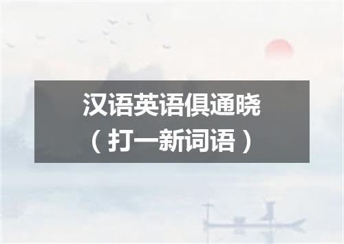 汉语英语俱通晓（打一新词语）