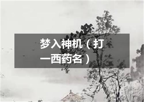 梦入神机（打一西药名）