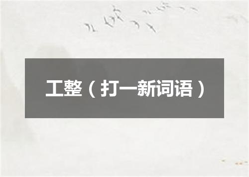 工整（打一新词语）