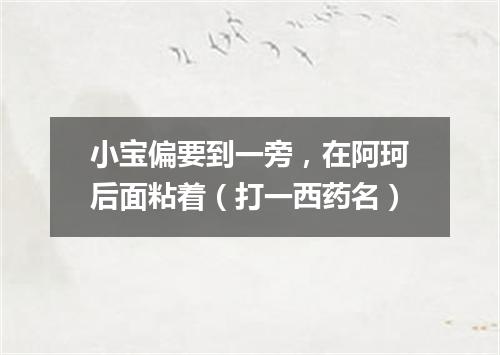 小宝偏要到一旁，在阿珂后面粘着（打一西药名）