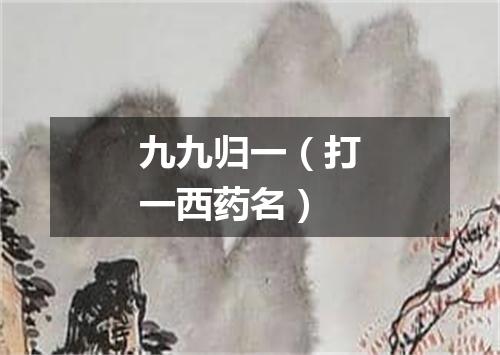九九归一（打一西药名）