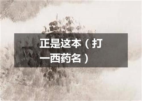 正是这本（打一西药名）