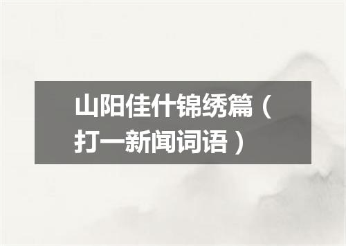 山阳佳什锦绣篇（打一新闻词语）