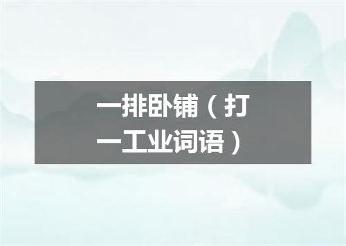 一排卧铺（打一工业词语）