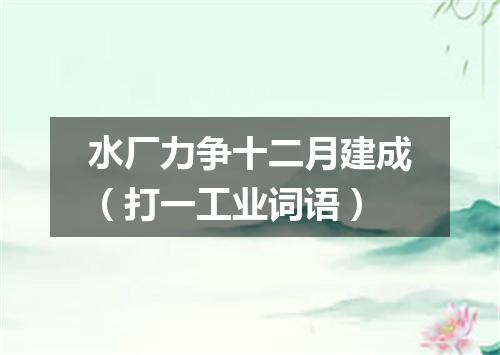 水厂力争十二月建成（打一工业词语）