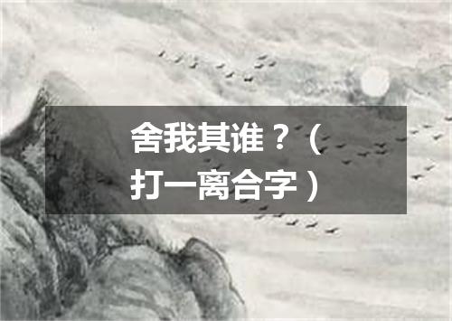 舍我其谁？（打一离合字）
