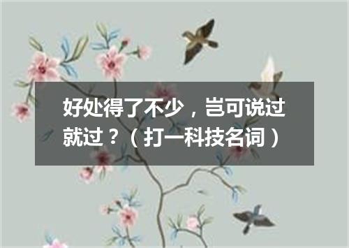 好处得了不少，岂可说过就过？（打一科技名词）
