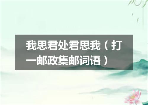 我思君处君思我（打一邮政集邮词语）