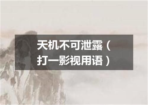 天机不可泄露（打一影视用语）